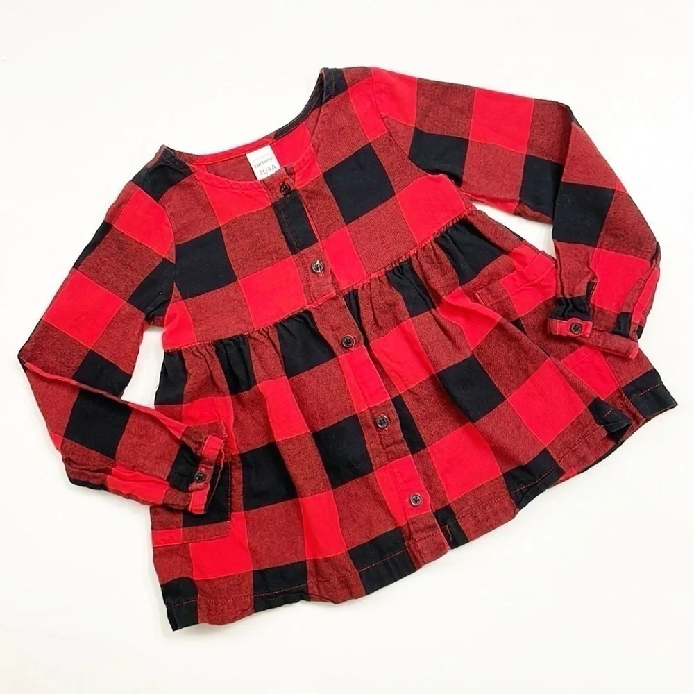 Carter’s toddler girls plaid long sleeve top